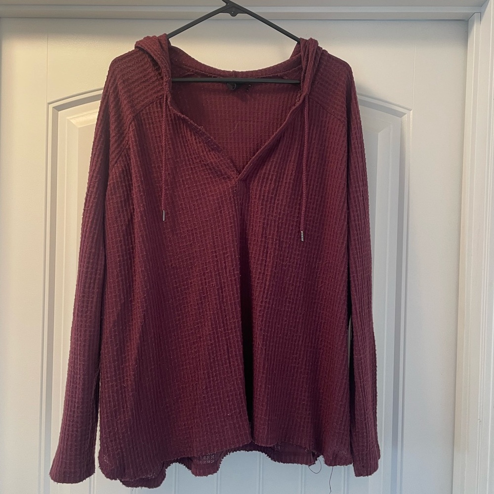 Aerie Burgundy Knit Sweater